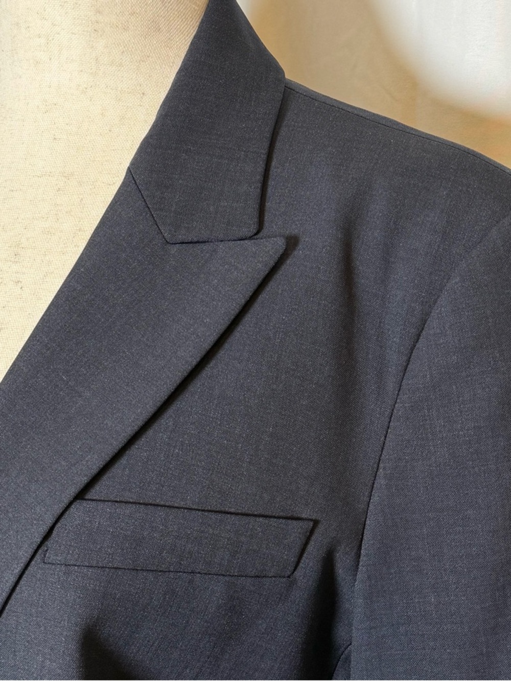 Theory Wool Single Breasted Blazer Navy Single Button Tailored Jacket Size 12 - Picture 6 of 14